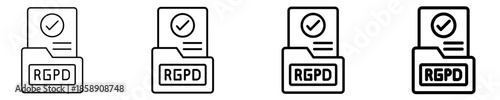 Rgpd Approval Document  Icon Set Different Style Collection
