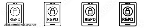 Rgpd Mobile Security  Icon Set Different Style Collection
