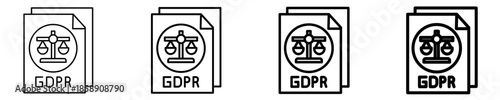 Gdpr Compliance Document  Icon Set Different Style Collection
