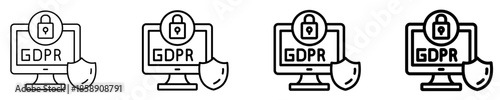 Gdpr Shield Protection  Icon Set Different Style Collection
