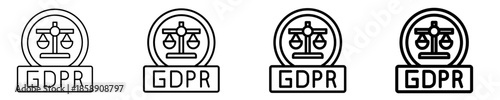 Gdpr Justice  Icon Set Different Style Collection
