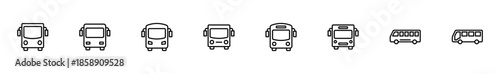 Bus Icon vector isolated on white background. Black bus vector icon
