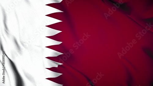 Qatar Flag Animation Close-up 4K