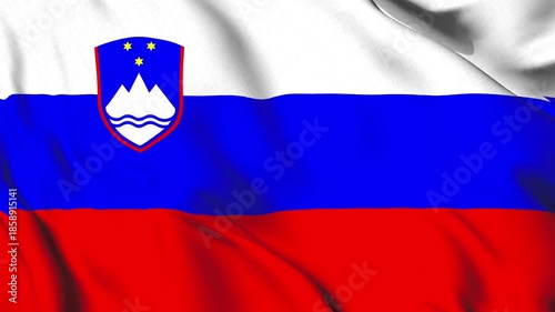 Slovenia Flag Animation Close-up 4K