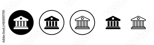Bank icon logo design. Bank sign and symbol, museum, university