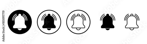 Bell icon logo design. Notification sign and symbol for web site design