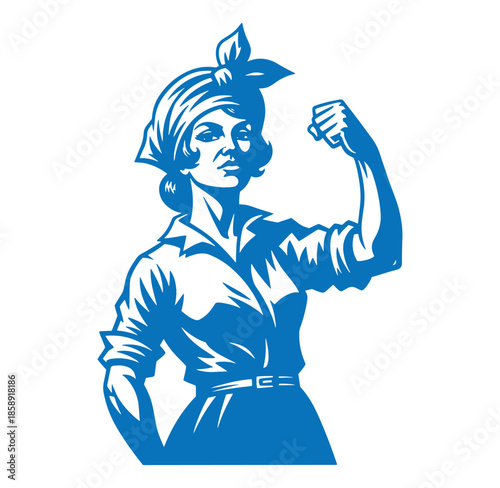 Rosie the Riveter flexing her arm in a confident pose  iconic female empowerment symbol
