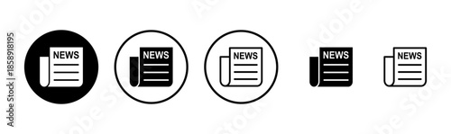 Newspaper icon logo design. news paper sign and symbolign