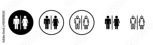 Toilet icon logo design. Girls and boys restrooms sign and symbol. bathroom sign. wc, lavatory