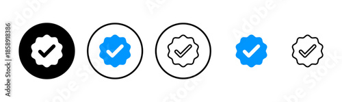 verified icon logo design. verification check mark. approved icon