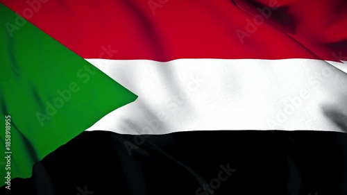 Sudan Flag Animation Close-up 4K