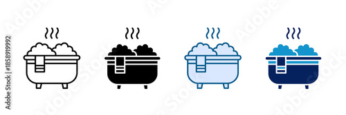 Hot Bath Relaxation Icon Set Multiple Style Collection