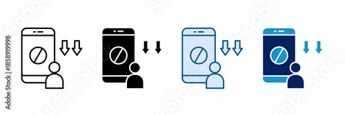 Digital Detox Icon Set Multiple Style Collection