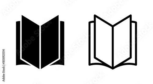 Book icon symbol for apps and websites. open book sign and symbol. ebook icon