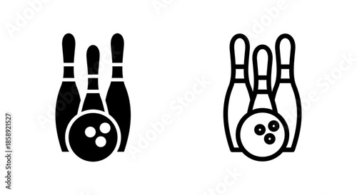 Bowling icon symbol for apps and websites. bowling ball and pin sign and symbol.