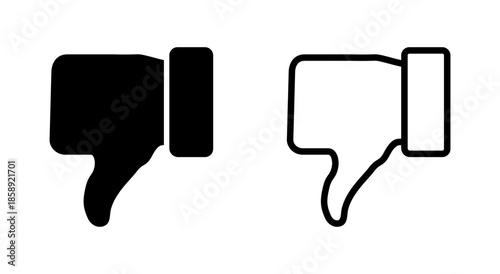 Dislike icon vector. dislike sign and symbol. Hand with thumb down