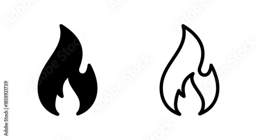 Fire icon symbol for apps and websites. fire sign and symbol