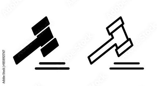 Gavel icon symbol for apps and websites. judge gavel sign and symbol. law icon. auction hammer
