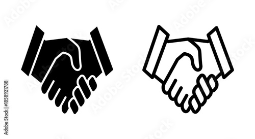 Handshake icon symbol for apps and websites. business handshake sign and symbol. contact agreement