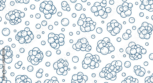 An abstract vector illustration featuring a pattern of stylized bubbles, perfect for backgrounds, emphasizing the sea's essence with a clean, modern design for various creative projects.