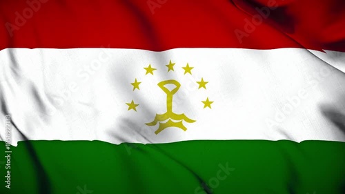 Tajikistan Flag Animation Close-up 4K