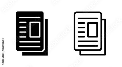 Newspaper icon symbol for apps and websites. news paper sign and symbol