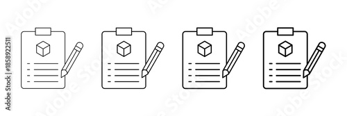 Dispatch Note Icons Vector Set In Different Stroke Line Style
