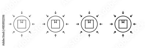 Inbound Stock Icons Vector Set In Different Stroke Line Style