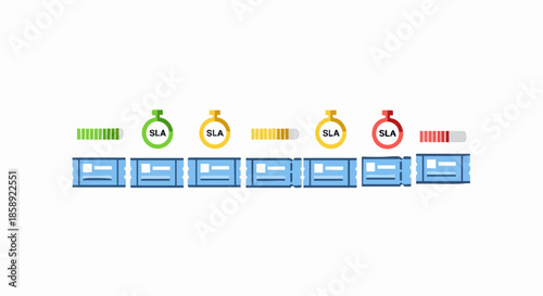 Digital progress indicators and timers for data processing and analysis.