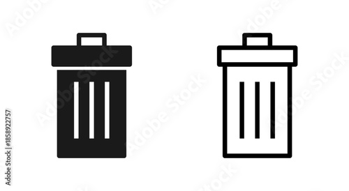 Trash icon symbol for apps and websites. trash can icon. delete sign and symbol.