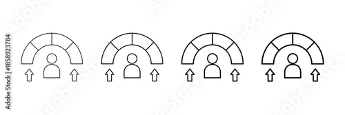 Workload Chart Icons Vector Set In Different Stroke Line Style