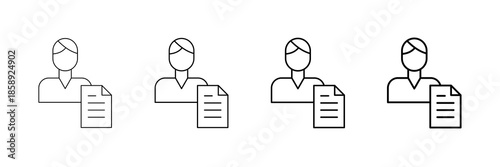 Customer Profile Icons Vector Set In Different Stroke Line Style