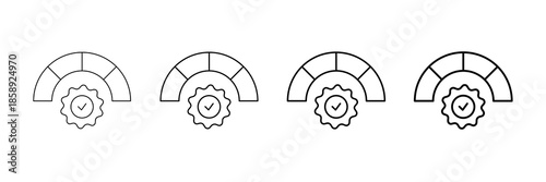 Trust Level Icons Vector Set In Different Stroke Line Style