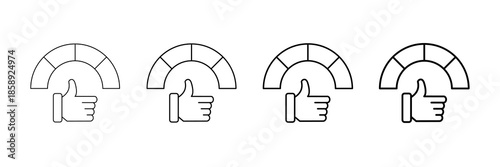 Satisfaction Score Icons Vector Set In Different Stroke Line Style