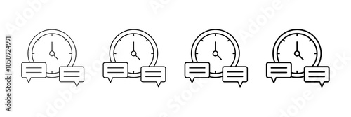 Response Time Icons Vector Set In Different Stroke Line Style