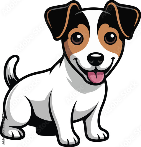  Cute cartoon a illustrator vector Jack Russell Terrier