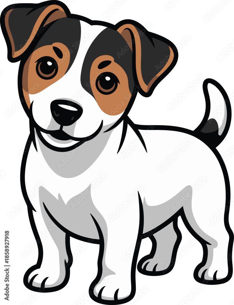 Fototapeta premium Cute cartoon a illustrator vector Jack Russell Terrier