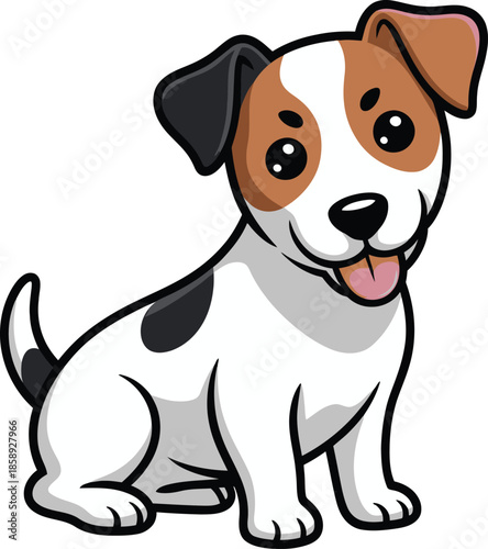  Cute cartoon a illustrator vector Jack Russell Terrier