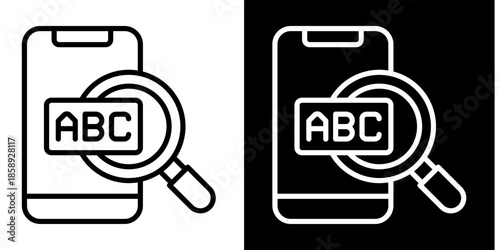 Search Icon Set White Style Collection