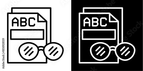 Glasses Icon Set White Style Collection