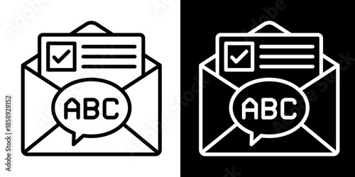 Envelop Icon Set White Style Collection