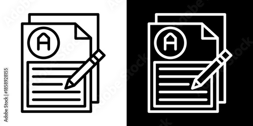 Writing Icon Set White Style Collection