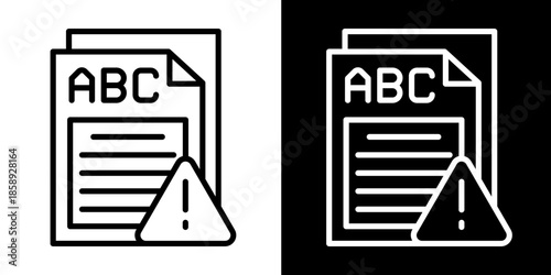 Error Icon Set White Style Collection