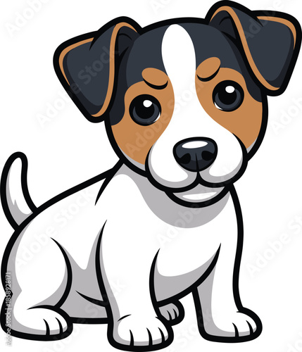  Cute cartoon a illustrator vector Jack Russell Terrier