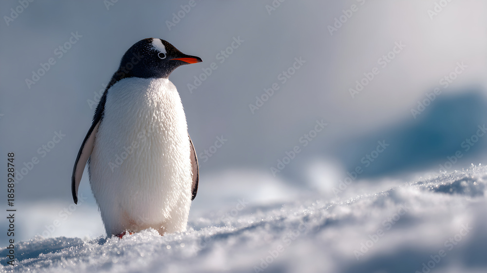 Fototapeta premium penguin on the snow
