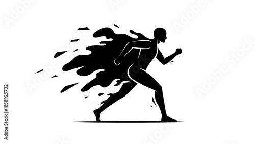 Dynamic Silhouette of a Runner in Motion.