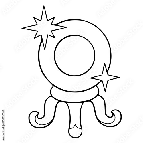 mystical fortune teller glass orb illustration