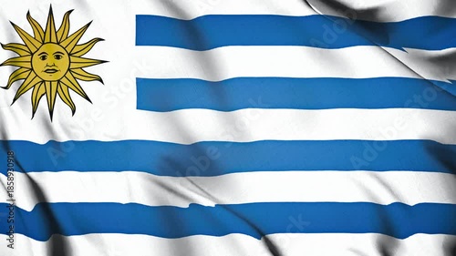 Uruguay Flag Animation Close-up 4K