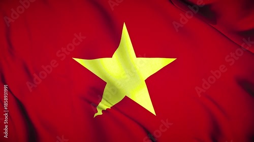 Vietnam Flag Animation Close-up 4K