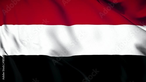 Yemen Flag Animation Close-up 4K